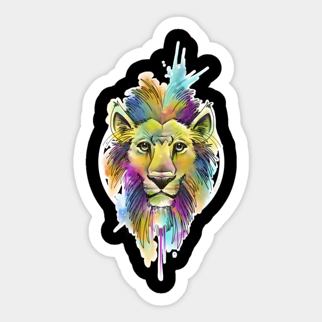 watercolor lion Sticker by elywick